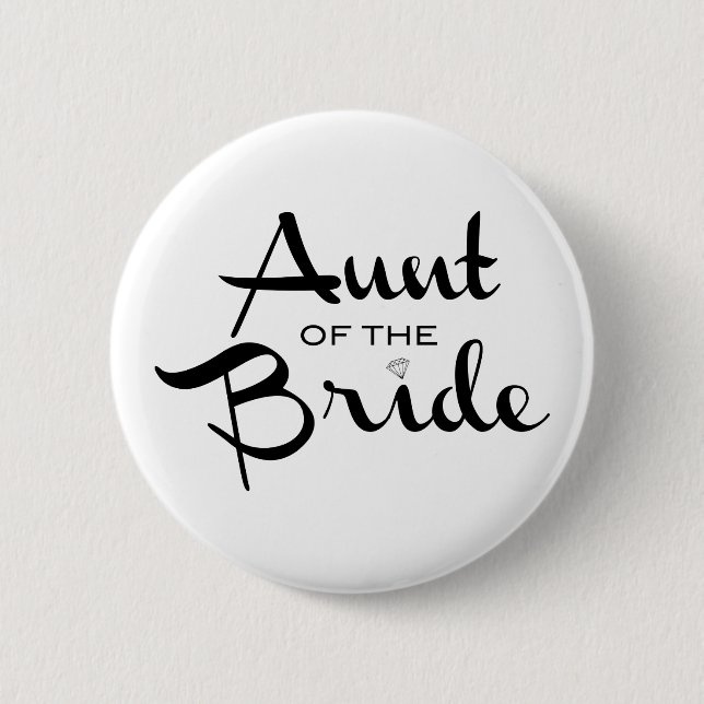 Tante der Bride Retro Black Script Button (Vorderseite)