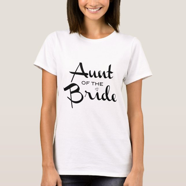 Tante der Bride Retro Black Script T-Shirt (Vorderseite)