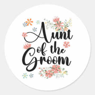 Tante der Groom-Blume Groomtte der Groo Runder Aufkleber
