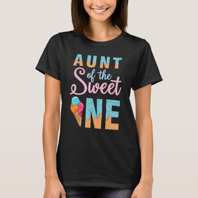 Tante der süßen Eiscreme von einem glücklichen Geb T-Shirt (Vorderseite)
