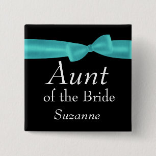 TANTE des Braut-Aqua-Bogen-Hochzeits-individuellen Button