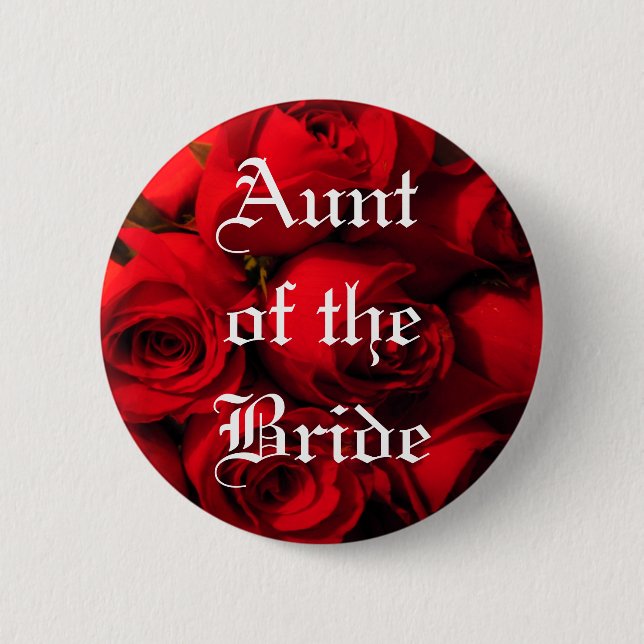 "Tante des Braut-" - hochroten Button (Vorderseite)