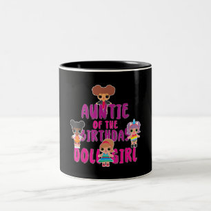 Tante des Geburtstags-Puppenmädchens   Familienge Zweifarbige Tasse