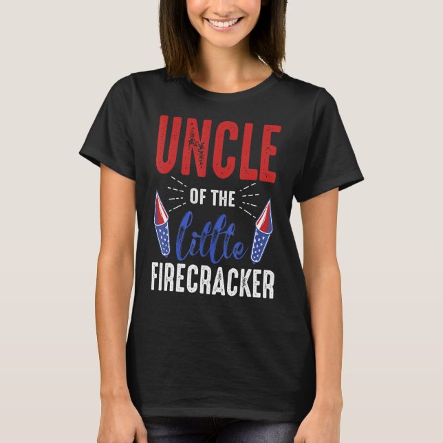 Tante des kleinen Firecracker am 4. Juli Birthda T-Shirt (Vorderseite)