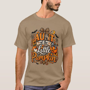Tante des kleinen Kürbisses Süßes Halloween-Leopar T-Shirt