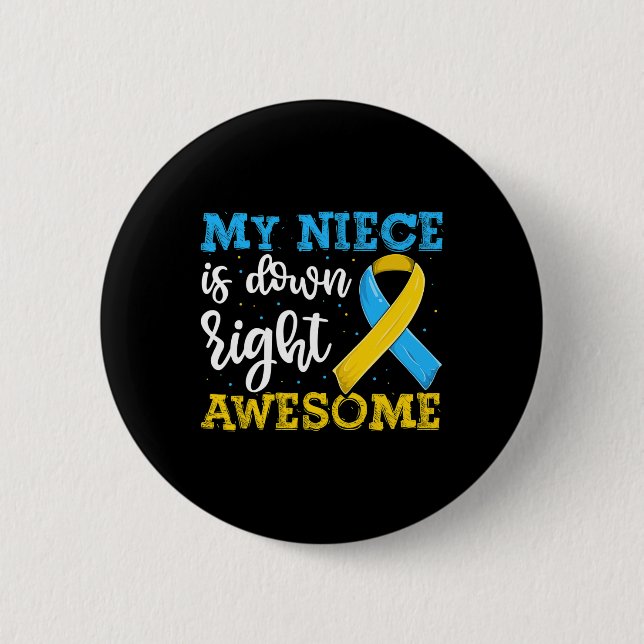 Tante des Trisomy-Niece-Down-Syndrom Button (Vorderseite)