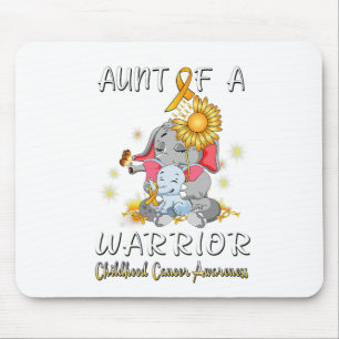 Tante eines Krieger-Elefanten-Kindheitskrebs-Kämpf Mousepad