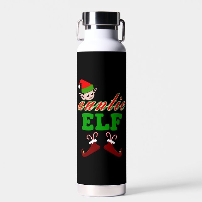 Tante Elf Weihnachtsgeschenk Trinkflasche (Vorne)