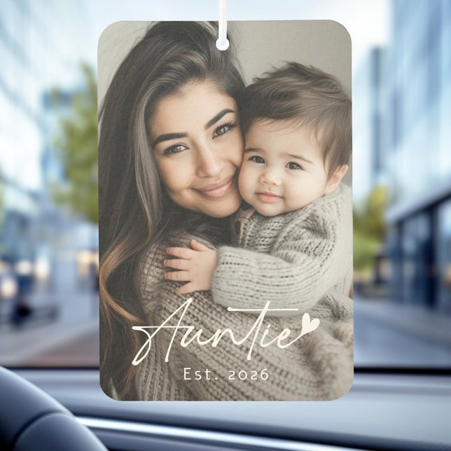 Tante Est Jahr Handschrift Herz Autolufterfrischer (Auntie Est year handwritten script heart Air Freshener)
