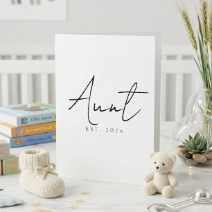 Tante EST Jahr Süße Ankündigungs-Schrift-Design Karte