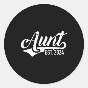 Tante est. Schwangerschaftsankündigung 2024 Runder Aufkleber