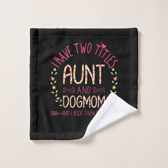 tante et chien maman cadeaux femmes tournesol coeu (Gant de toilette)