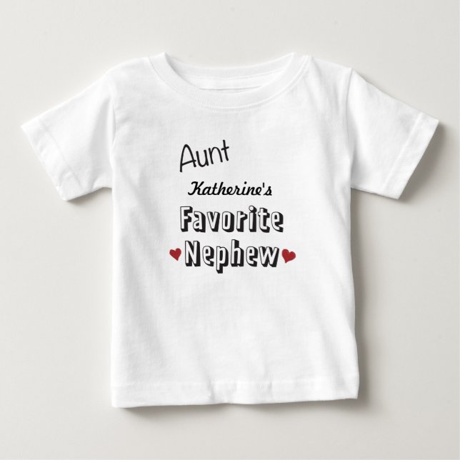 Tante Favorite Nephew Baby T-Shirt personalisiert (Vorderseite)