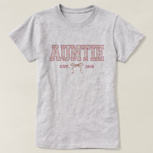 Tante Floral Varsity Letter Kokette Schleife Maßan T-Shirt