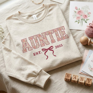 Tante Floral Varsity Letter Kokette Schleife Maßan Tri-Blend Shirt