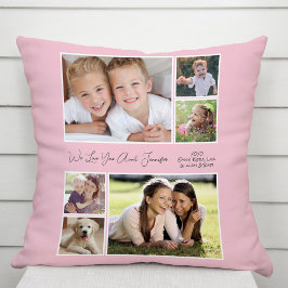 Tante Foto Collage Pink Kissen
