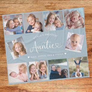 Tante Foto-Collage-Script Cute Herz Modern Fleecedecke