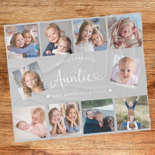 Tante-Foto-Collage-Script Cute Herz Modern Fleecedecke