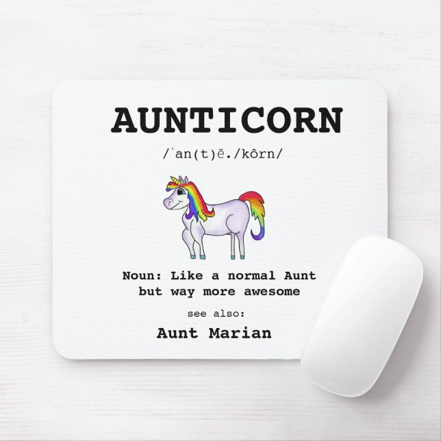 Tante Funny Definition Aunticorn Beste Tante je Mousepad (Mit Mouse)