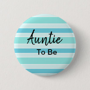 Tante für blaue und Aquamarine Babydusche Button