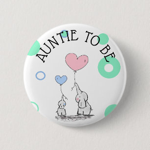 Tante für Elephant Baby Showknopf Button