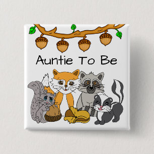 Tante für Woodland Forest Animal Baby Shooter Button