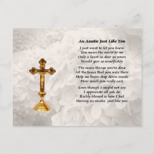 Tante Gedicht - Goldenes Kreuz Postkarte