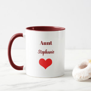 Tante Geschenke Benutzerdefinierter Name Burgunder Tasse