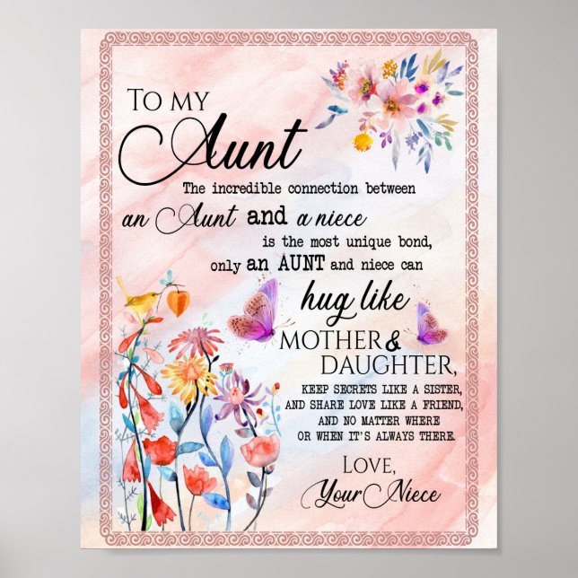 Tante Geschenke | Brief an meine Tante Liebe aus N Poster (Vorne)