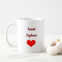 Tante Geschenke Monogram Name Burgundy Red Heart B