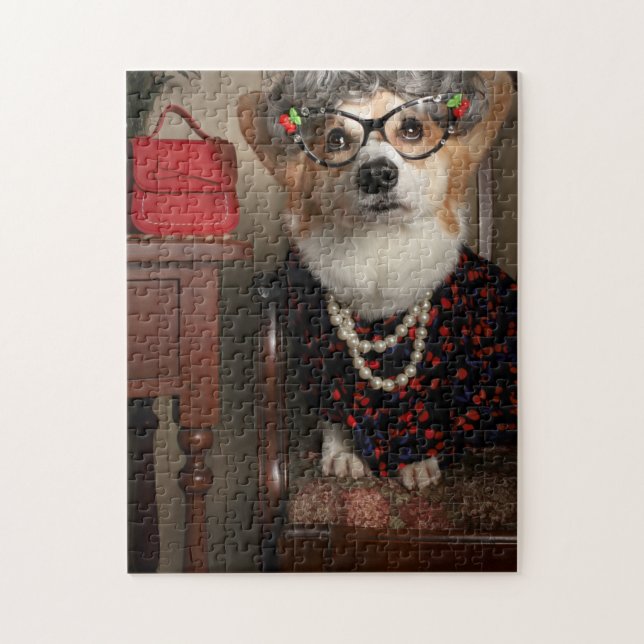 Tante Gussy Corgipuzzlespiel (Vertikal)