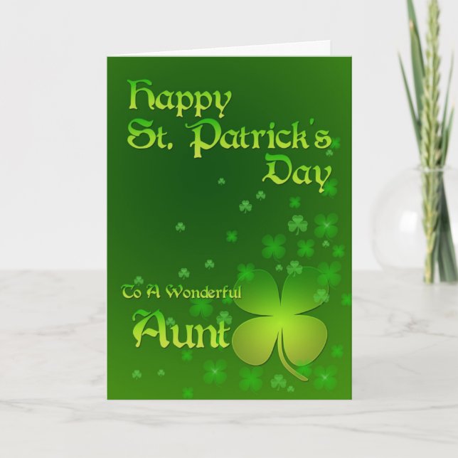 Tante, Happy St Patrick's Day Card Karte (Vorderseite)