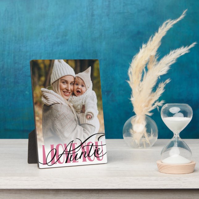 Tante I Liebe Sie Foto Typografie Fotoplatte (Seite)