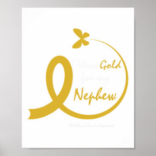Tante Ich Trage Gold Für Meinen Neffen Kinderkrebs Poster