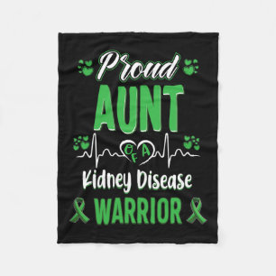 Tante Kidney Disease Warrior Awareness Ribbon Gree Fleecedecke