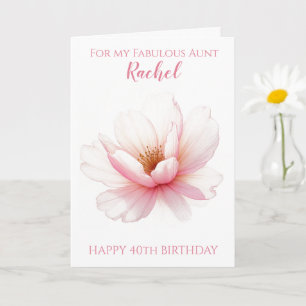 Tante Kirschblüten zum 40. Geburtstag Karte