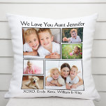 Tante Liebe Sie Foto Collage Kissen<br><div class="desc">Feiern Sie Ihre Tante mit diesem individuellen Foto Collage Kissen. Sie können mit sechs Fotos ihrer Nichten, Neffen, anderen Familienmitgliedern usw. personalisieren und den Ausdruck "I Liebe You" oder "We Liebe You" anpassen, und ob sie "Tante", "Tante", "Tia" usw. heißt. Sie können auch Namen als Signatur hinzufügen.</div>