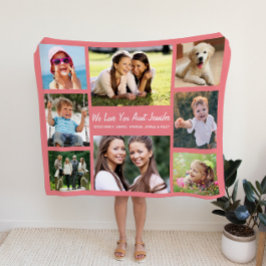 Tante Liebe Sie Foto Collage Personalisiert Coral Fleecedecke