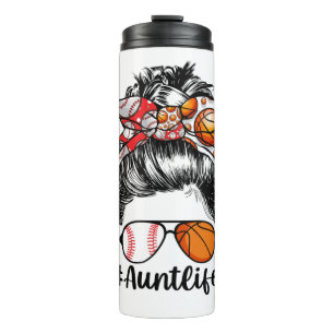 Tante Life Baseball Basketball Tante Messy Bun Thermosbecher
