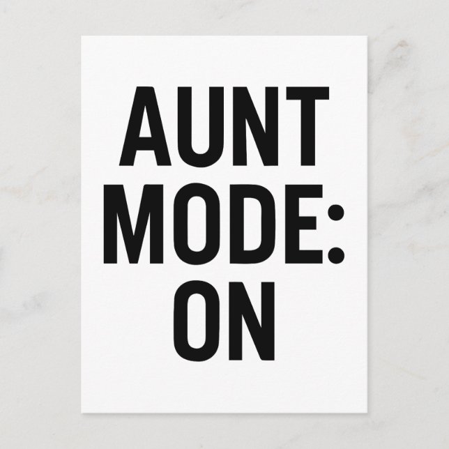 Tante Mode On - Funny Family Spaß Postkarte (Vorderseite)