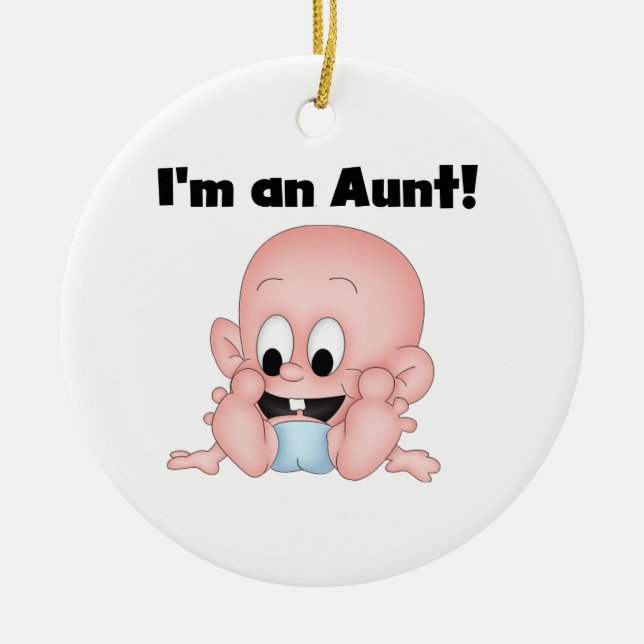 Tante New Nephew T - Shirt und Geschenke Keramik Ornament (Vorne)