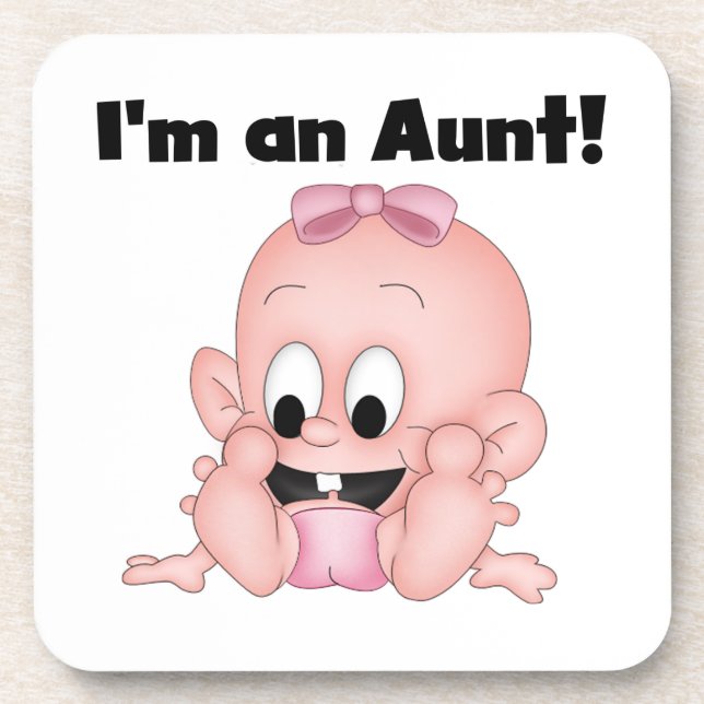 Tante New Niece T - Shirt und Geschenke Getränkeuntersetzer (Vorderseite)