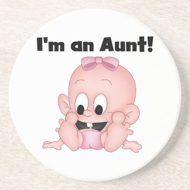 Tante New Niece T - Shirt und Geschenke Getränkeuntersetzer (Vorne)