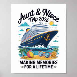 Tante Nichte Kreuzfahrt-Trip 2026 Sommerferien Mat Poster