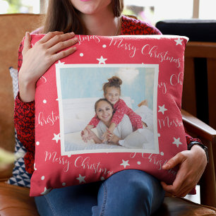 Tante Niece Custom Foto Red Christmas Kissen