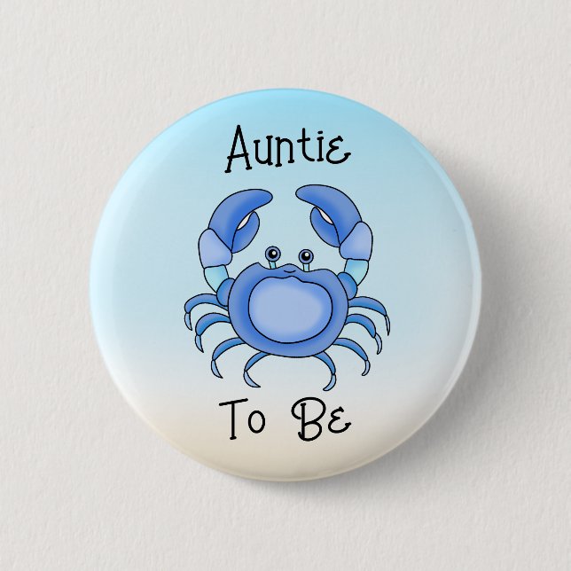 Tante | Niedlicher Fisch unter Meer Button (Vorderseite)
