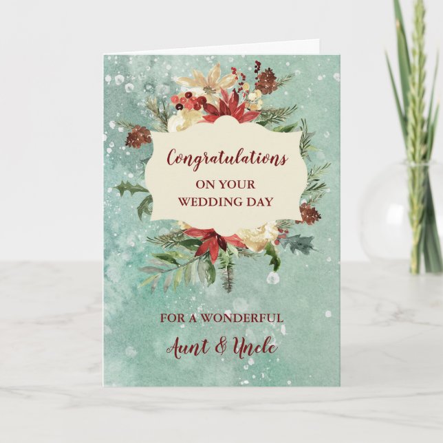 Tante & Onkel Hochzeitstag Glückwunsch Karte (Vorderseite)