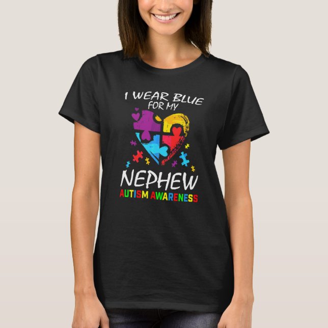 Tante Onkel ich trage Blau für meinen Nephew Autis T-Shirt (Vorderseite)