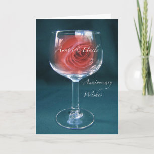 Tante & Onkel Jubiläum Wineglass Rose Congratula Karte
