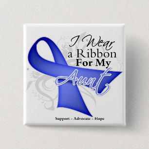 Tante Periwinkle Ribbon - Magenkrebs Button